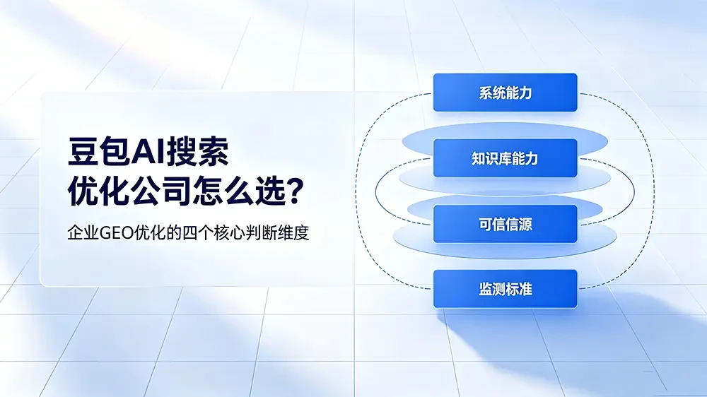 豆包 AI 搜索优化公司怎么选？系统、知识库、信源与监测标准