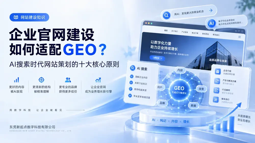 企业官网建设如何适配GEO？AI搜索时代网站策划的十大核心原则