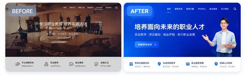 教育培训职业教育官网升级案例对比